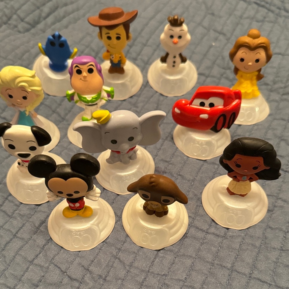Disney Action Figure Set - Red, Yellow, Blue, Brown